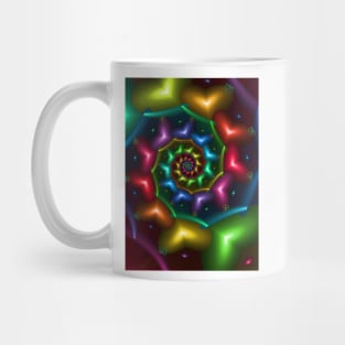 Rainbow Coloured Hearts Spiral Mug